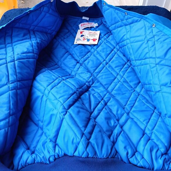 Birdie By Richard A. Leslie Vtg Quilted Blue Men's Bomber Jacket Large USA Water - Picture 7 of 7